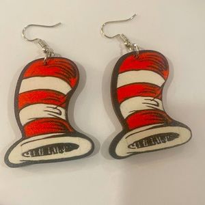 Cat in the hat earrings